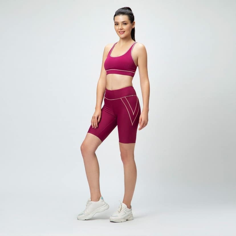 Tic Tac Cycling Shorts - Caramel Magenta view 6