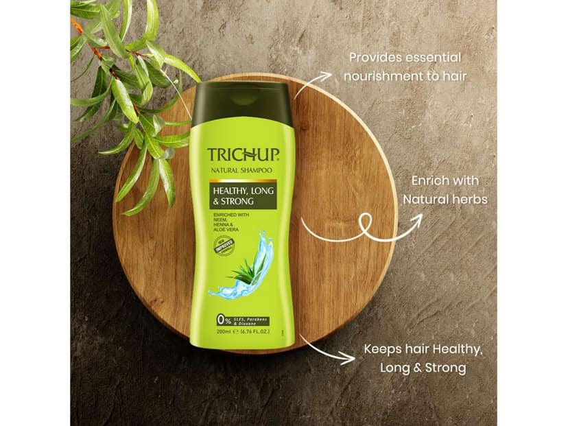 Trichup Healthy Long & Strong Natural Shampoo 200 ml Pack Of 2 – Aloe Vera & Neem Herbal Hair Care view 2