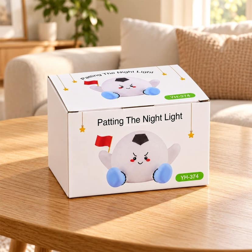 Football Face LED Night Lamp for Home Decor, Soft Touch Bedroom Light (1 Pc)