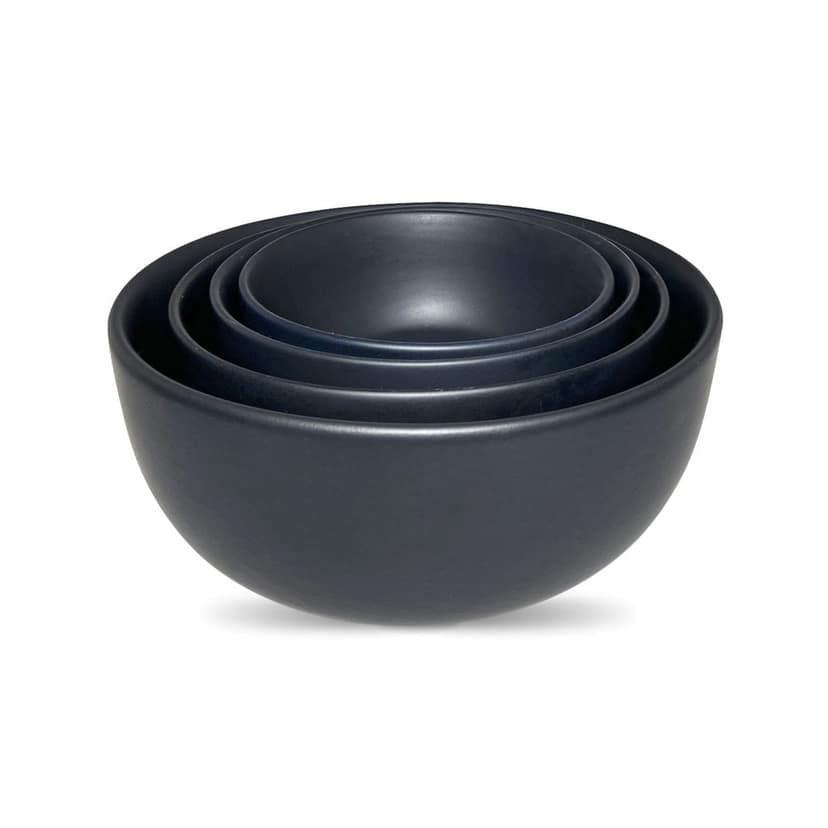 Ceramic Dining Chic Matte Black Ceramic Serving Bowls Set of 4 view 2