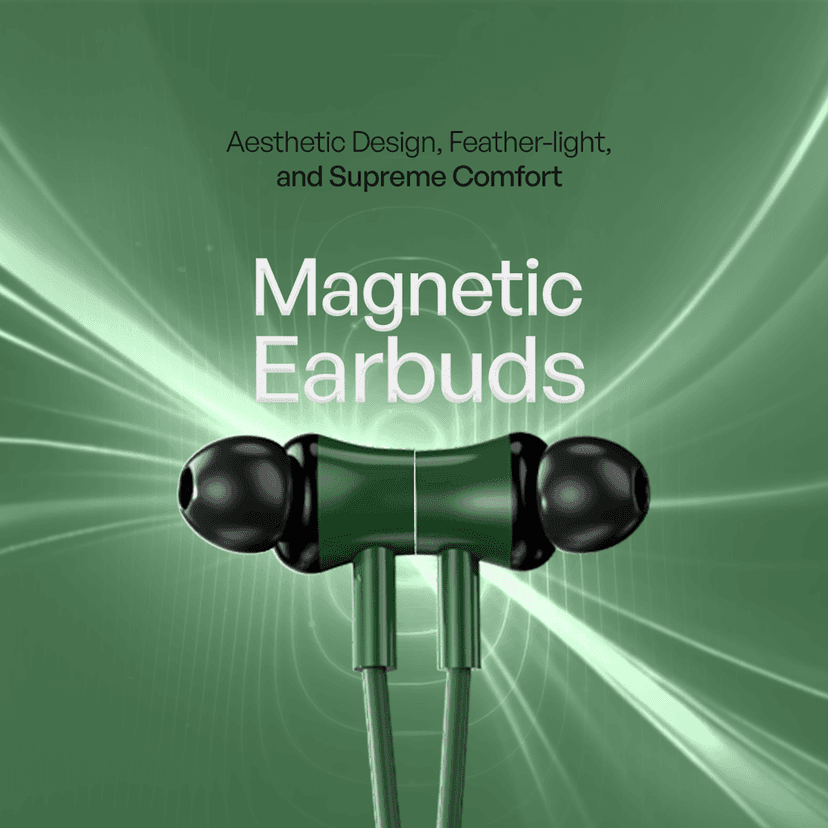 Cellecor NK-3 Wireless Waterproof Neckband with 25 Hrs playtime Headphone Bluetooth - Green view 4