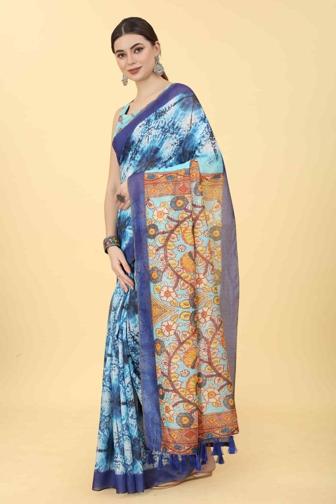 Women's Kalamkari Digital Printed Saree view 2