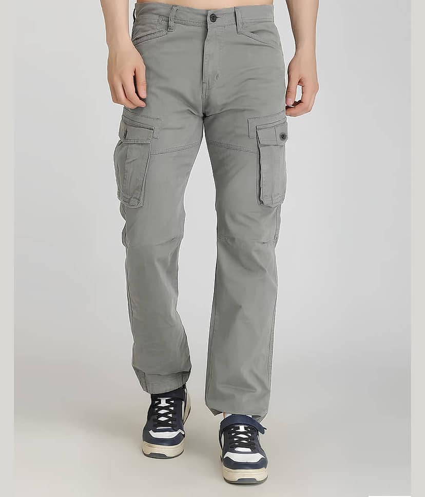 Reoutlook Regular Flat Men's Cargos - Light Grey ( Pack of 1 )