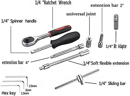 Tool Kit 46 in 1 Tool Kit for Home Use Tools Kit Spanner Set Socket Wrench Set bike Hand Socket Wrench Spanner All Size Goti Pana view 3