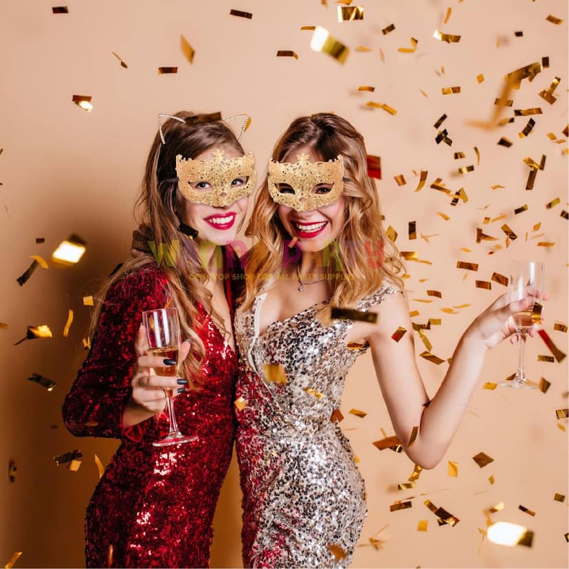 Glitter Fashion Eye Mask Rose Gold - 1PC view 4