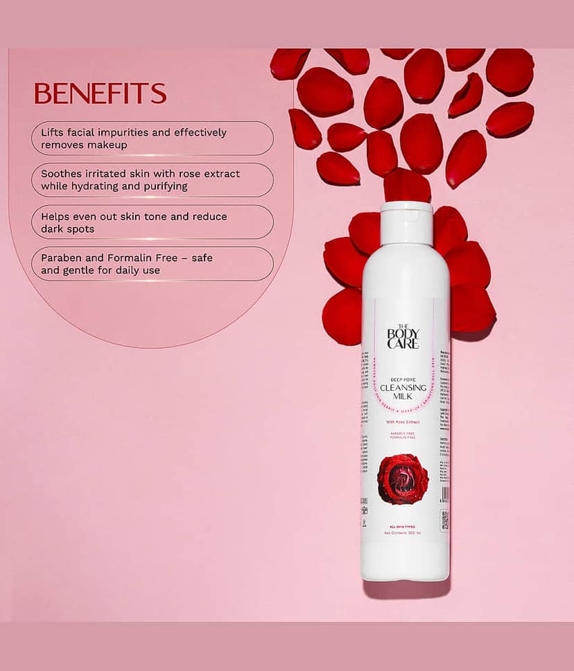 The Body Care Deep Rose Pore Cleansing Milk With Godness of Rose Extract ( 300Ml) view 2