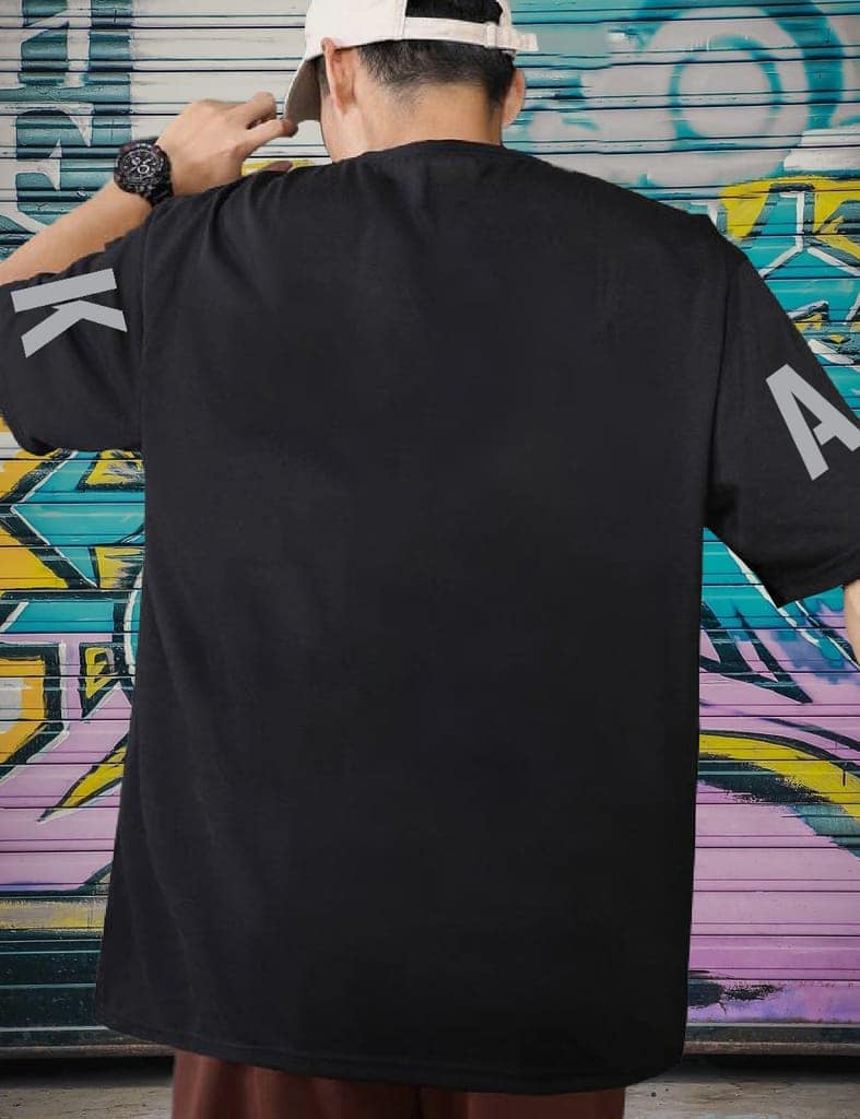 Scott Fincher Men's Oversized Halfsleeve Graphic Printed T-Shirt : AA(ARN)BLACK_80 view 3