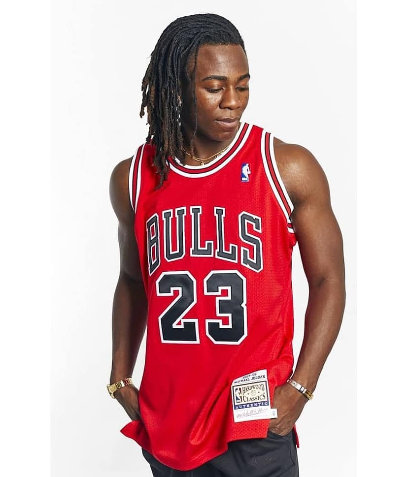 JORDAN 23 BULLS RED BASKETBALL JERSEY (embroidered )