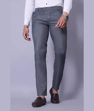 MATHAE Regular Flat Men's Formal Trouser - Dark Grey ( Pack of 1 )