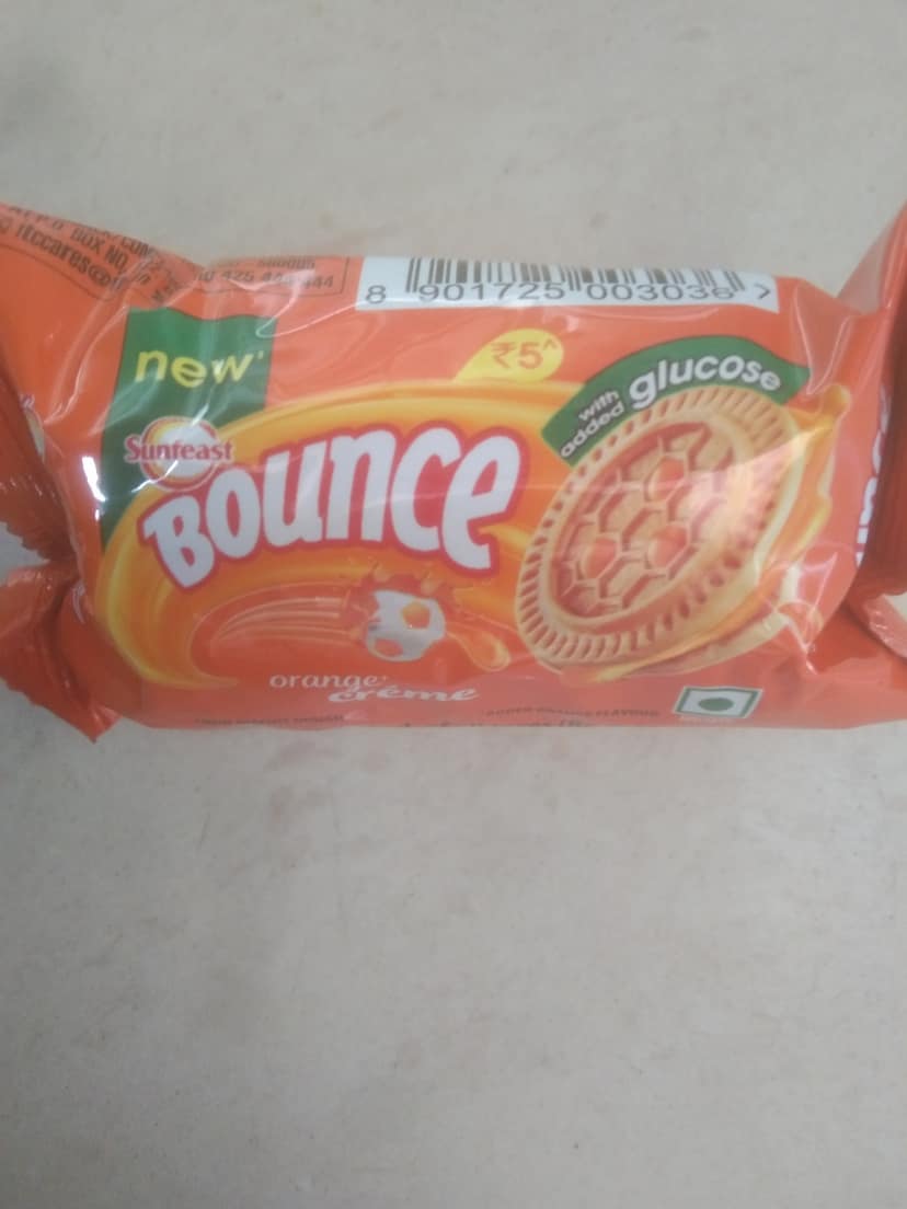 Sunfeast Bounce Biscuits - Orange Creme Cookies, 30 g Multipack