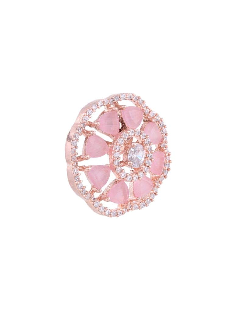 Handcrafted Floral Design Pastel pink studs Rose quartz small earrings Rose gold plated view 4