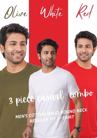 Men's 3 Piece Pack Single Jersey Round Neck T-shirt