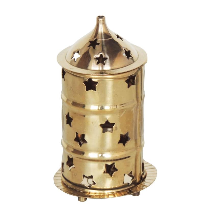 Brass Table Decor Oil Lamp, Deepak - Artistic Hanging Lamp for Puja Room, Height : 4.5 Inch (ZMAS539 A) view 2