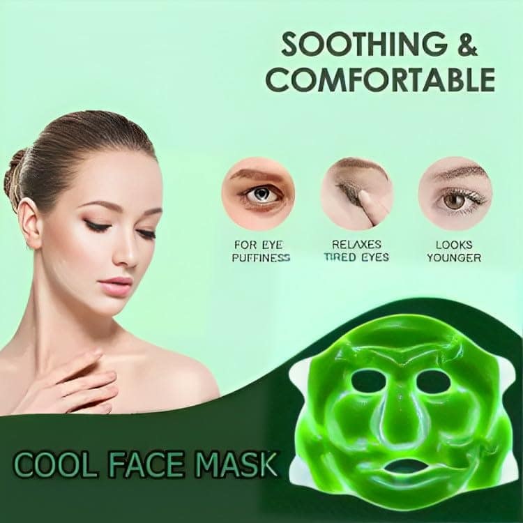 Elecsera Reusable Aloe Vera Cool Gel Eye Cooling Gel Full Face Mask Avoid Dark Circle view 3