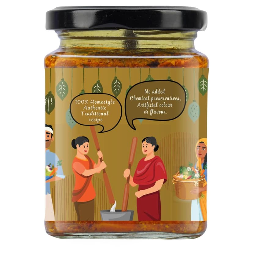 Organic Nation Turmeric Pickle � Haldi Achari Fusion | Homestyle Indian Pickle | Authentic Traditional Taste | No Preservatives | 250g view 7