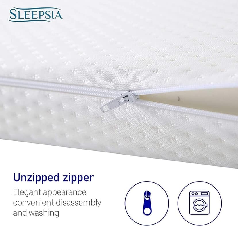 Sleepsia Memory Foam Pillow, Contour Cervical Pillow for Neck & Shoulder Pain, Orthopedic Pillow for Neck Support, Neck Cervical Sleeping Pillows for Side, Back and Stomach Sleepers (Standard) view 2