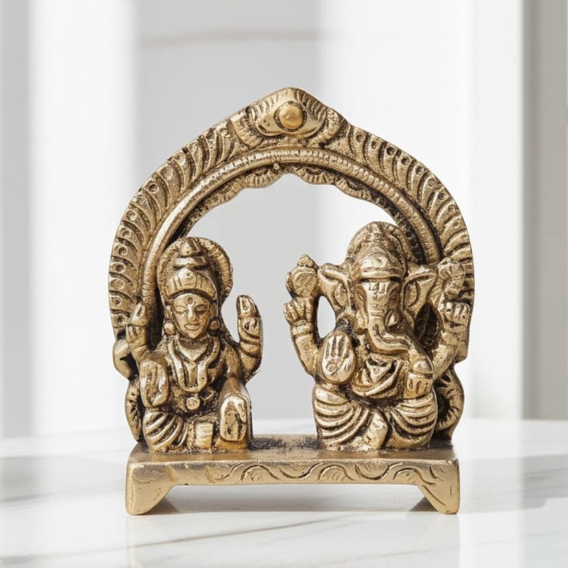 Brass Showpiece Laxmi Ganesh Statue (BSMAS1233 A)