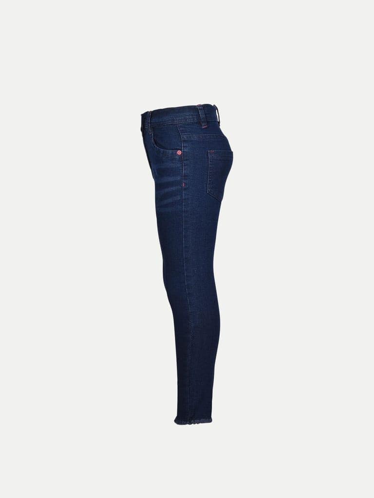 Teen Girls Dark Blue Denim Pant view 3