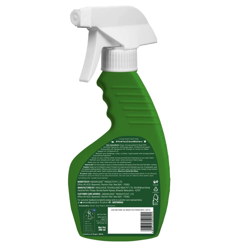 PureCult Plant-Based Multi-Use Fabric Refresher Fresh Green Tea, 300 ml view 2
