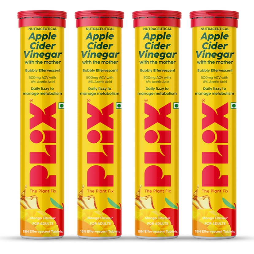 Apple Cider Vinegar Effervescent with the mother pack of 4 tubes__1 Month__60 Tablets