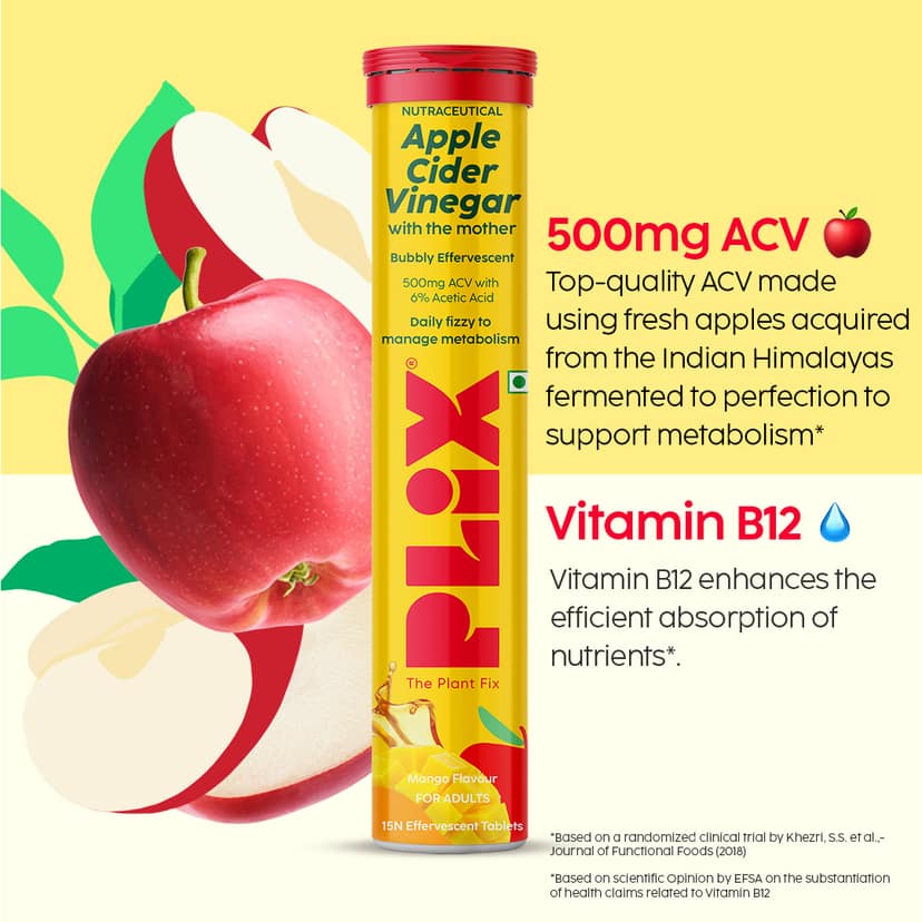 Apple Cider Vinegar Effervescent with the mother pack of 4 tubes__1 Month__60 Tablets view 3