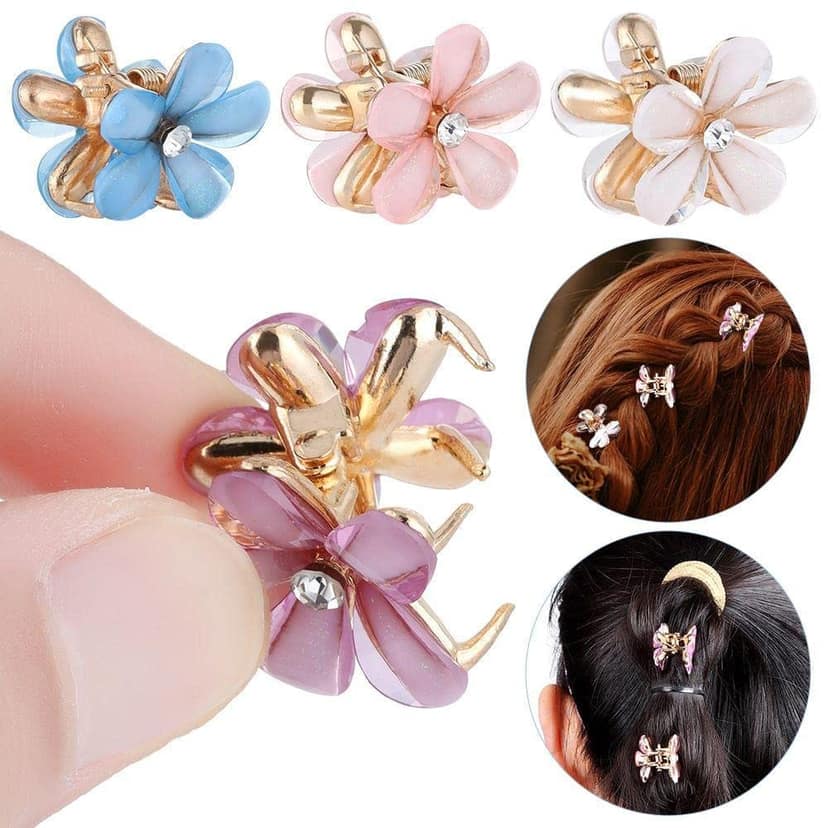 Partywear Hair monalisa flower hair clips with pack of pearl claw clips view 2