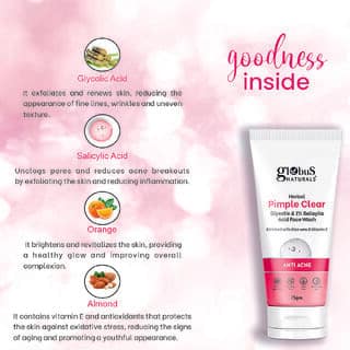 Globus Naturals Face Wash Combo- Hydro Boost Lavender & Anti Acne Glycolic, Face Wash, Set of 2, 75gm view 2