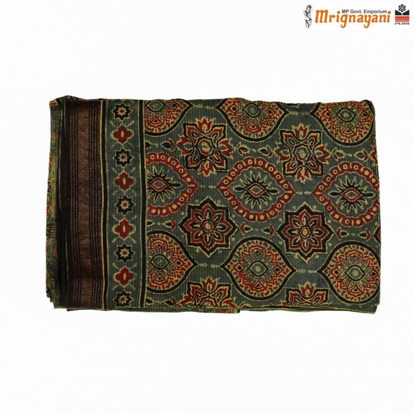HANDLOOM CHANDERI SILK SAREE WITH BLOUSE (SKU - 3I0101220422, SAREE-1055) view 5