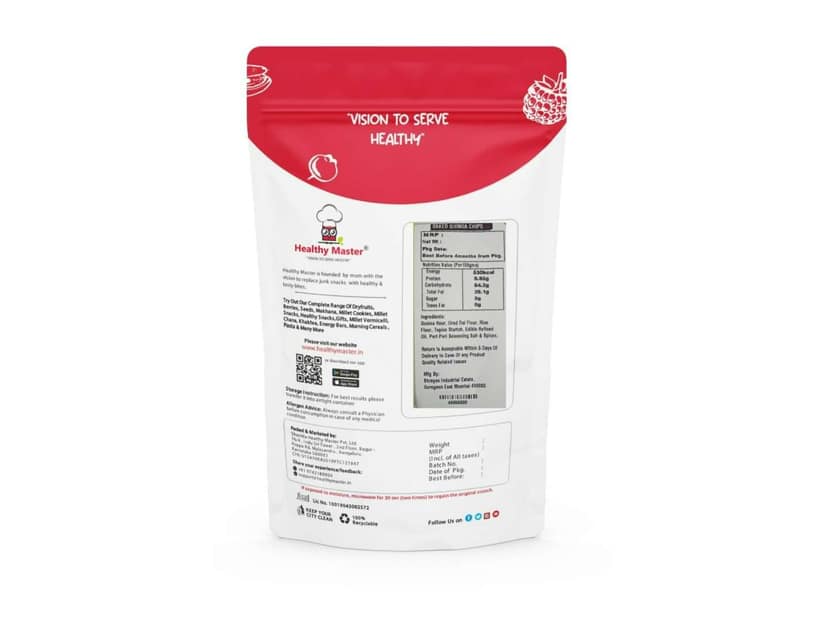 Healthy Master Quinoa Chips Peri-Peri | Baked & Delicious Snack - 1000 Gram view 4