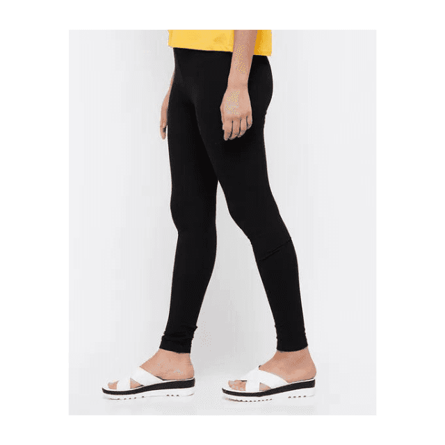 Women's Regular Fit Leggings (BLACK) view 2