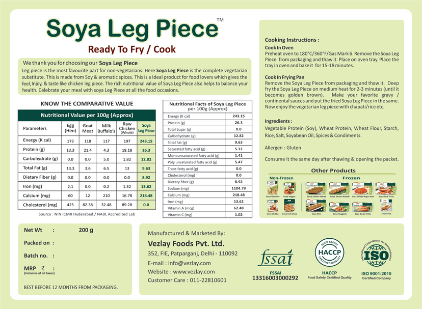 Vezlay Soya Leg Piece, 200 gm view 2