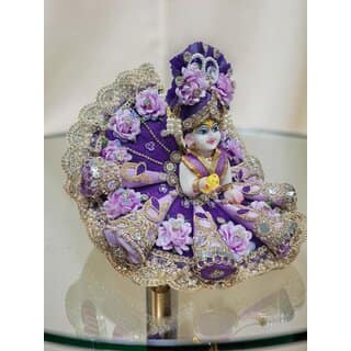 Cone Dress for Laddu Gopal Ji, Handcrafted Devotional Attire with Turban view 2
