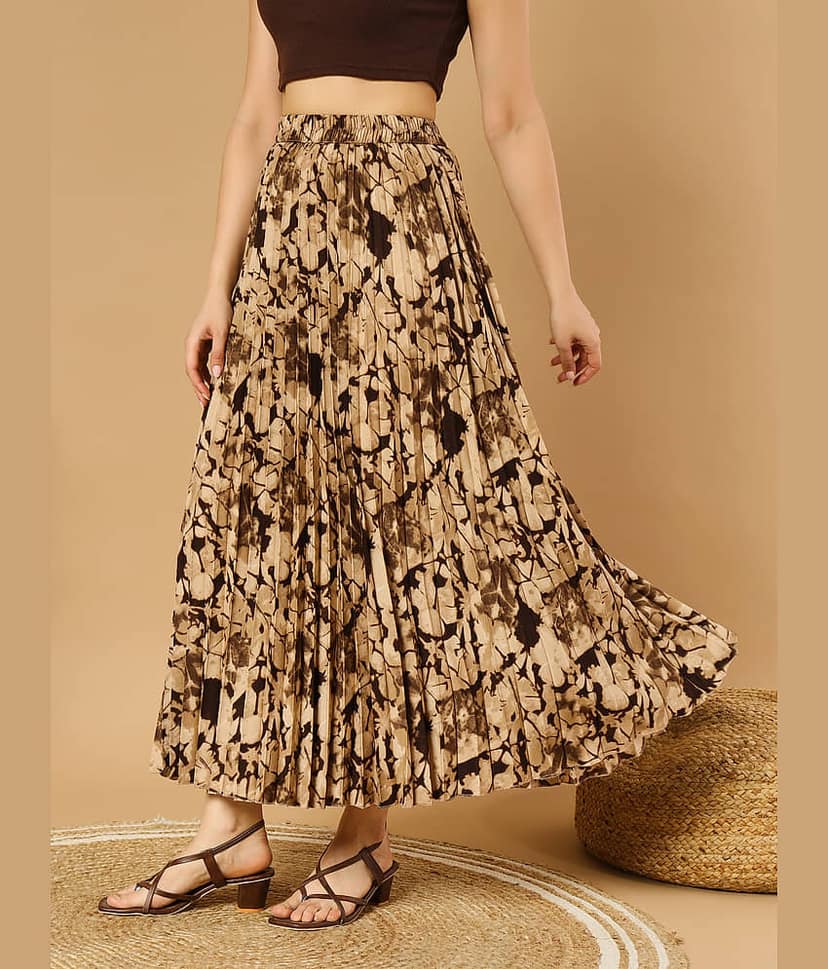 ZWERLON Brown Crepe Women's A-Line Skirt ( Pack of 1 )