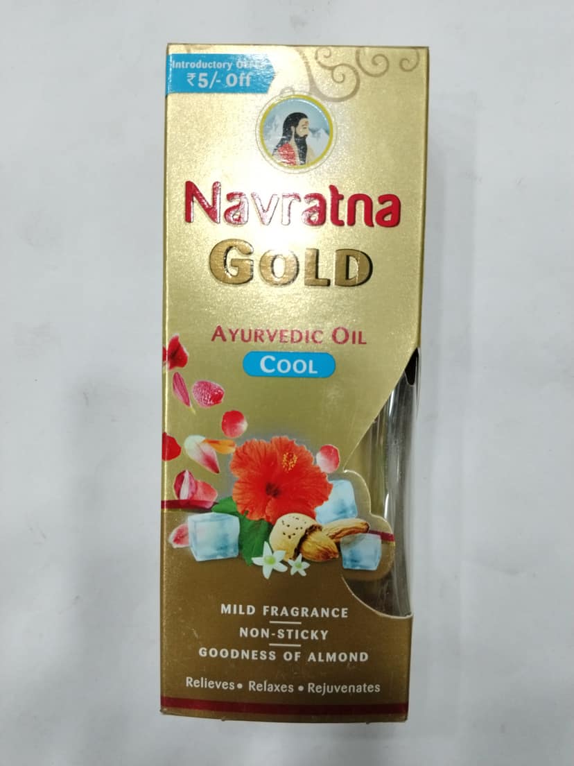 Navratna Gold Cool Ayurvedic oil Mild fragrance and goodness of almond