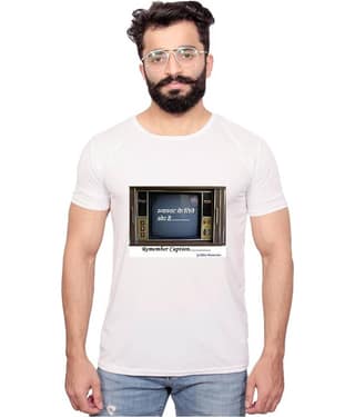 Nityanand Enterprises White Cotton Blend T-Shirt