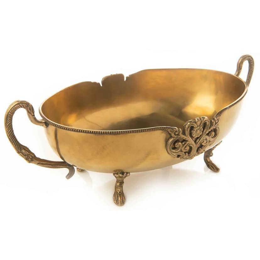 Brass Handcrafted Flower Urli ? Traditional Home Decor, Diameter : 15.5 Inch (ATMAS040 F) view 4
