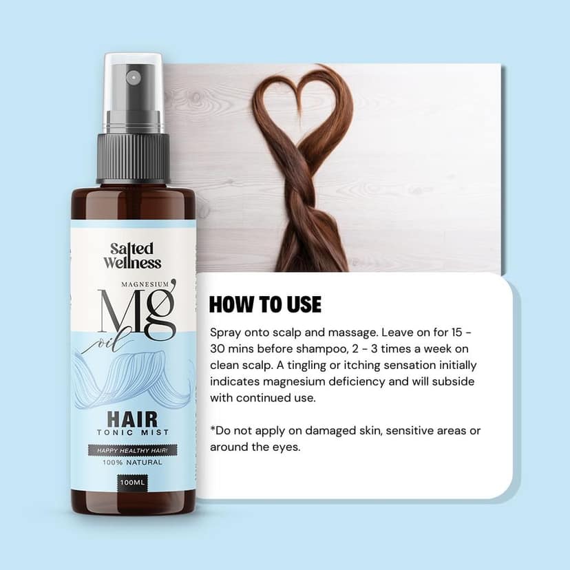 Magnesium Oil Hair Tonic Spray 40% | Natural Scalp Mist for Hair Growth & Hair Fall Control | Rosemary & Aloe Vera view 5