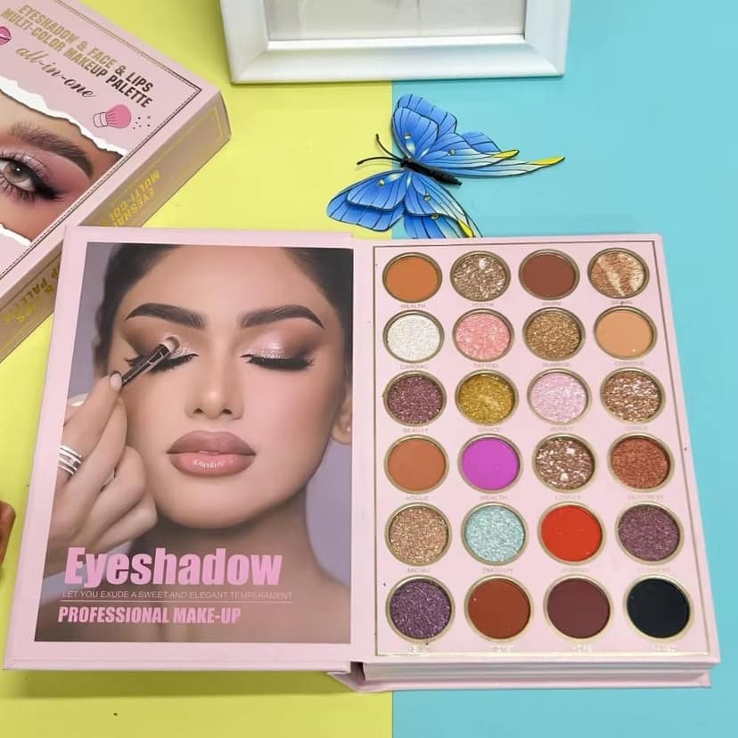 Book-Style 55 color Eyeshadow Highlighter Blush Lip Gloss Multi-functional Makeup Palette view 2