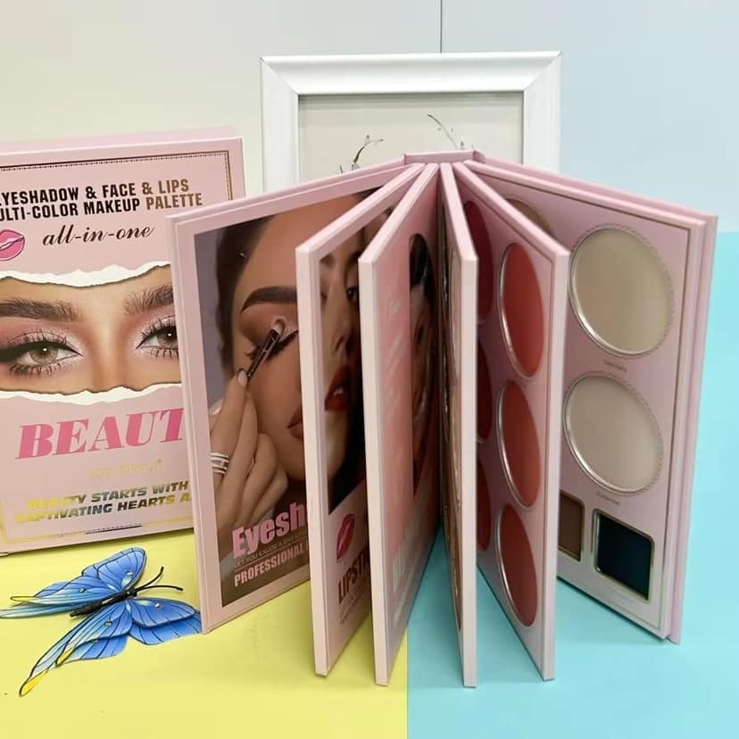 Book-Style 55 color Eyeshadow Highlighter Blush Lip Gloss Multi-functional Makeup Palette view 5