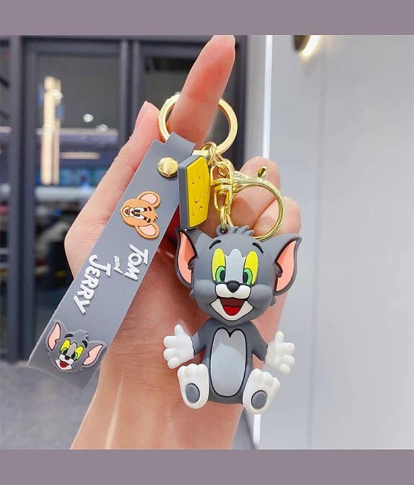 GT Gala Time Cute Tom Jerry Cartoon 3D Silicone Key Chain bag Charm For Girls and Woman Kids Key Chain view 2