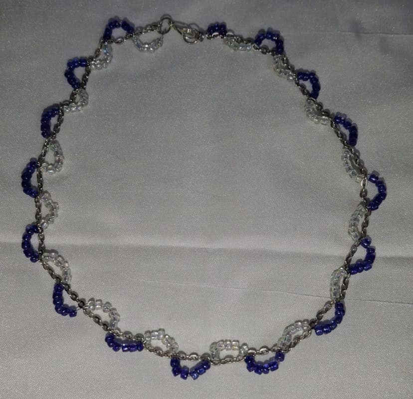 Beaded NECKLES CHAIN with silver lobster claw clasp view 3