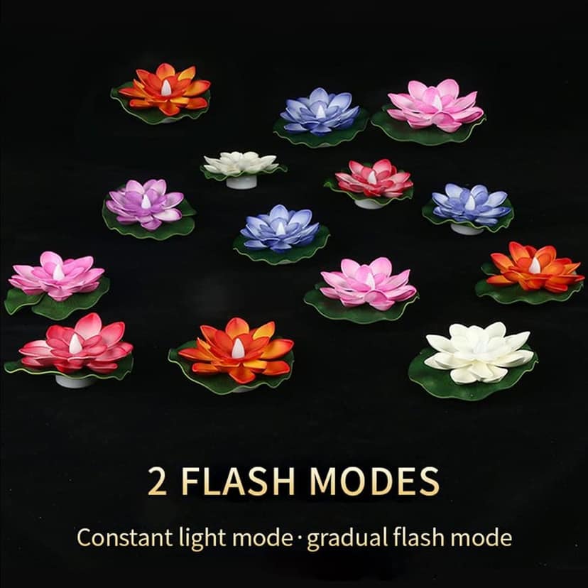 Floating Lotus LED Candles – Smokeless & Waterproof (Pack of 6) view 2