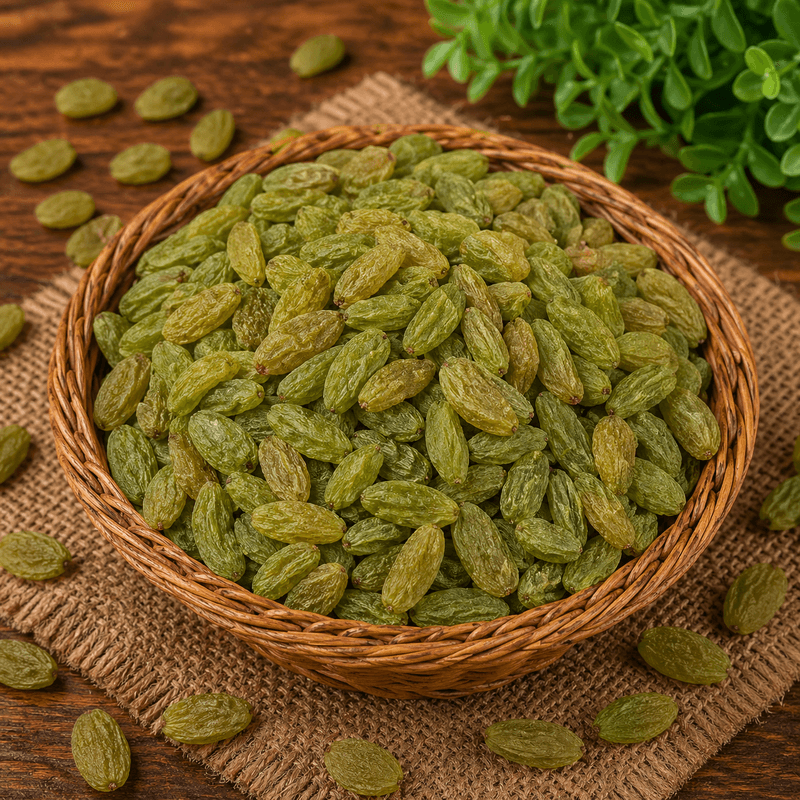 Premium Green Kishmish Raisins (1kg) | Natural Sweetness & Soft Chewy Texture | Healthy Snacking & Dessert Garnishing