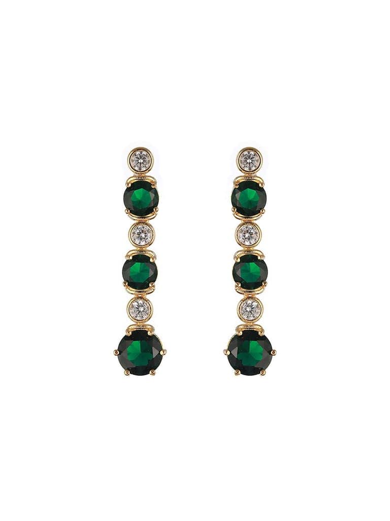 Gold Plated Green CZ Minimal Jewellery Set view 6