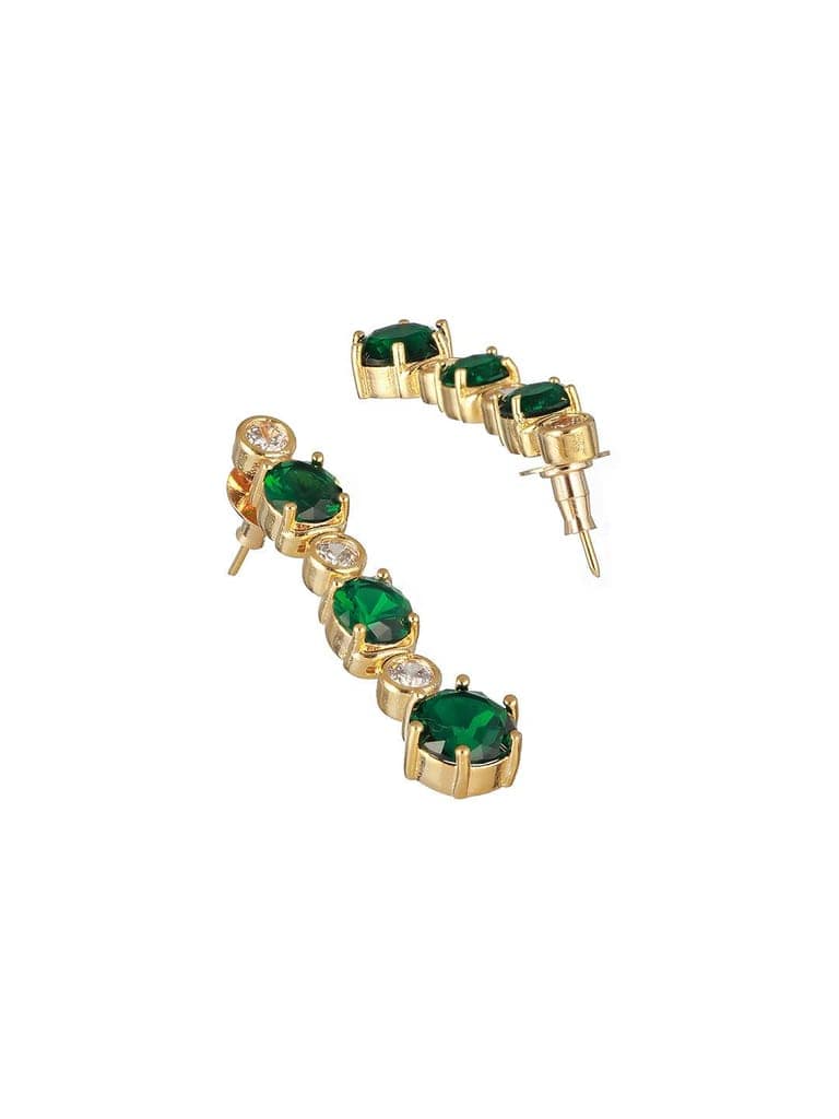 Gold Plated Green CZ Minimal Jewellery Set view 7