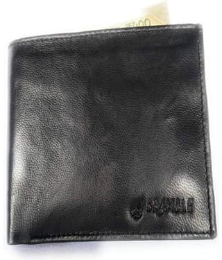 Bramble Black Leather Men's Two Fold Wallet ( Pack of 1 )
