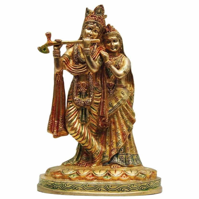 Brass Radha Krishna God Idol - Decorative Brass Idol, Height : 10.5 Inch (BSMAS399 D) view 2