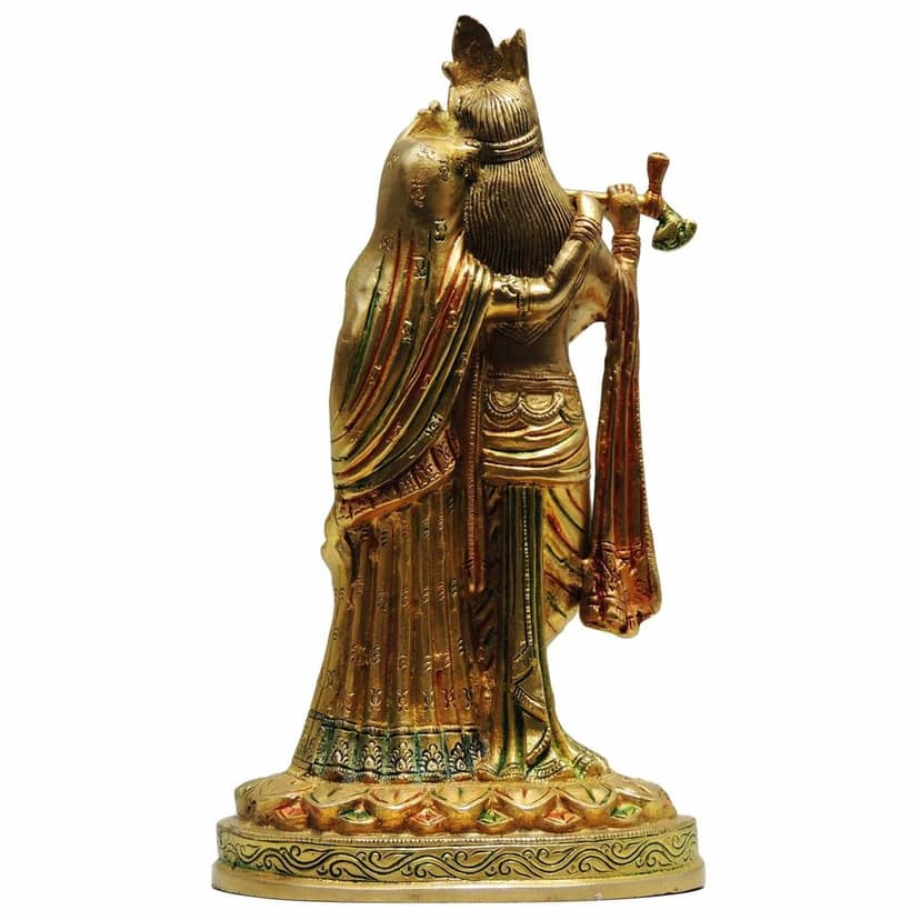 Brass Radha Krishna God Idol - Decorative Brass Idol, Height : 10.5 Inch (BSMAS399 D) view 3