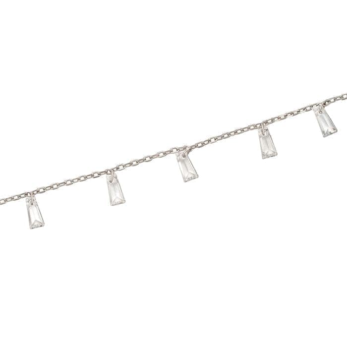 Silver Radiant Anklet (White) view 5