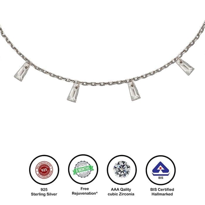 Silver Radiant Anklet (White) view 7
